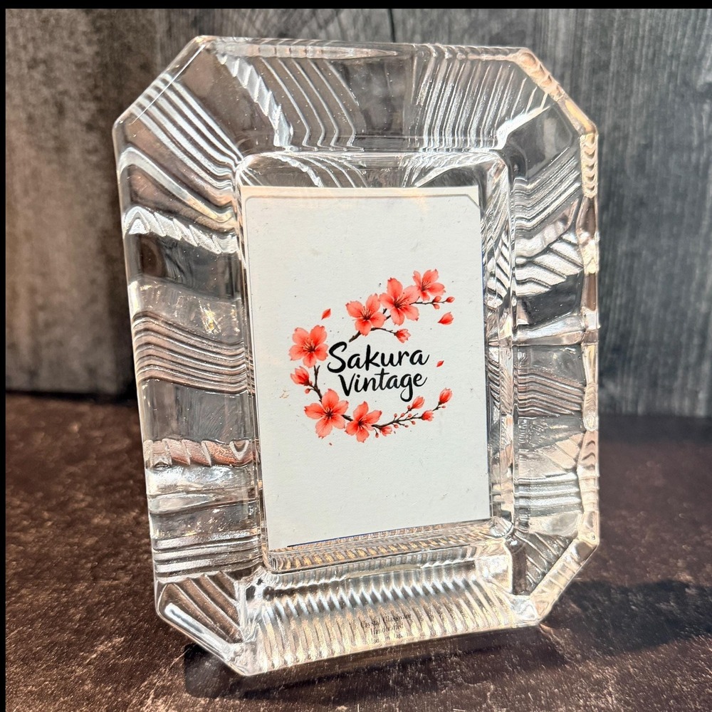 Vintage Lead Crystal Mini‎ Picture Frame 2.5x4 Tabletop Portrait Frame 1990s